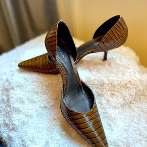 Ann Taylor brown leather, kitten heel  size 8
